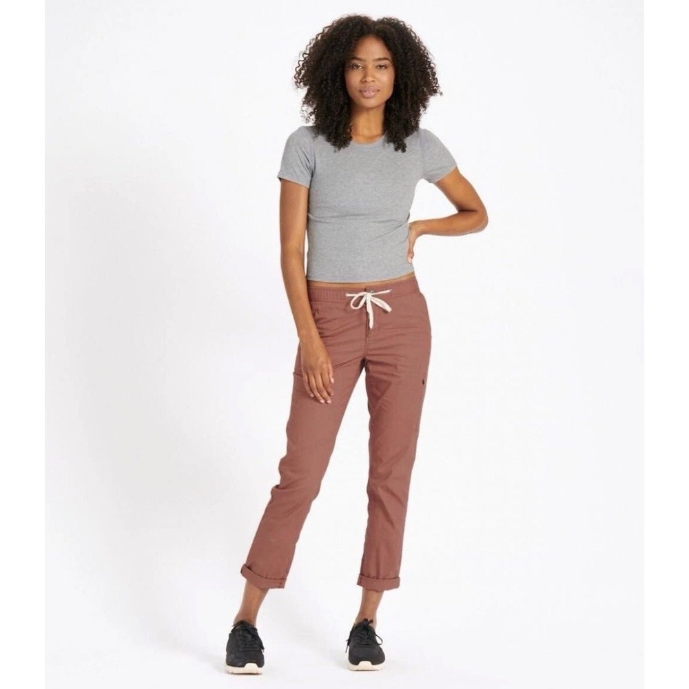 Vuori Women's Ripstop Pants Copper Stretch Organic Cotton Drawstring M EUC